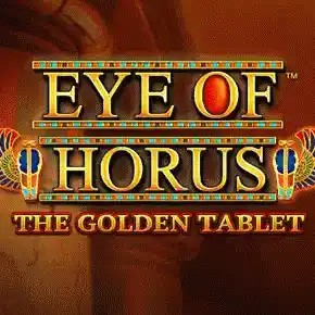 Eye of Horus The Golden Tablet Megaways slot logo by Blueprint Gaming at SpinsofGlory Casino