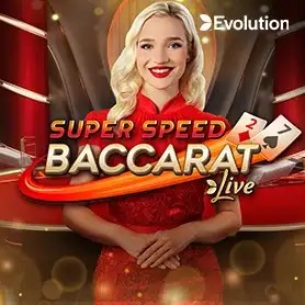 Super Speed Baccarat game by Evolution – logo hosted on SpinsofGlory Casino